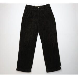 Vintage 90s Nautica Mens 36x34 Faded Heavy Wide Leg Corduroy Chino Pants Green